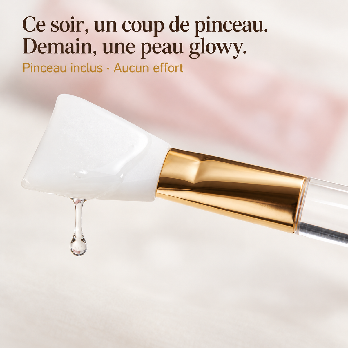 Pinceau Opaline — Ce soir, un coup de pinceau. Demain, une peau glowy. Pinceau inclus · Aucun effort
