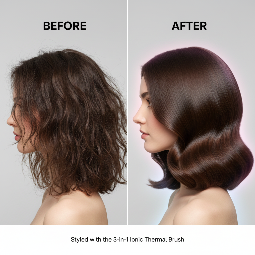 3-in-1 Negative Ion Two PTC Heaters Thermal Brush