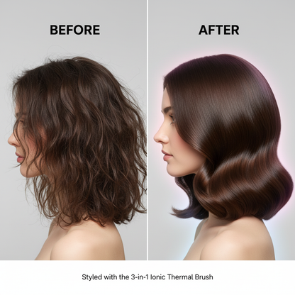 3-in-1 Negative Ion Two PTC Heaters Thermal Brush