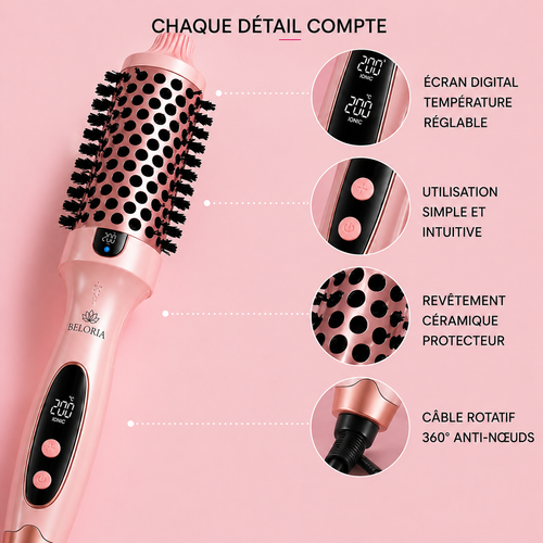 Brosse Wavy Beloria™ – Ondulations naturelles sans effort